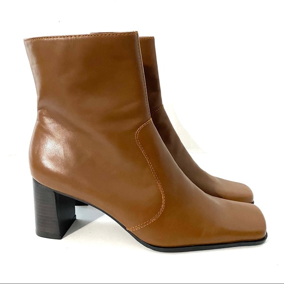 Nine West Shoes - Nine West Square Toe Y2K Leather Boots